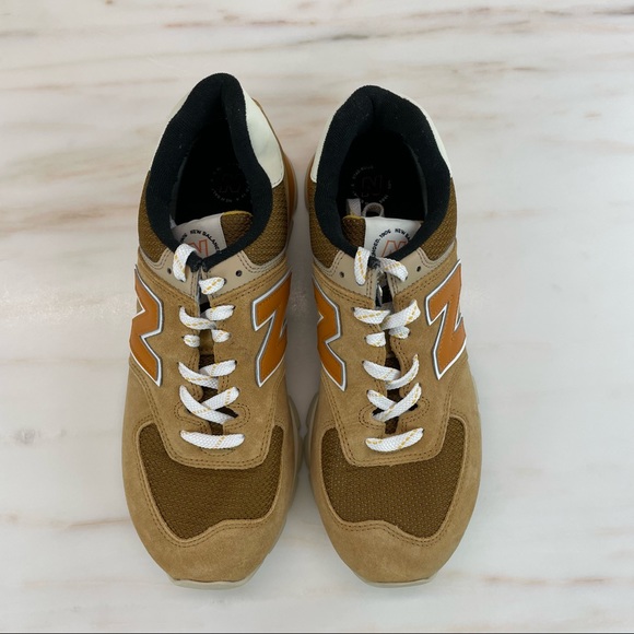 New Balance | Shoes | New Balance Suede 574 Sneakers In Gold Moss And Black  | Poshmark